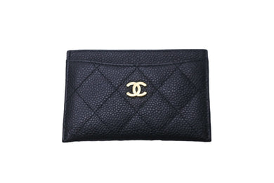 CHANEL シャネル ココマーク カードケース 16番台 キャビアスキン ブラック ゴールド金具 美品 中古 63680