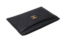 Load image into Gallery viewer, CHANEL シャネル ココマーク カードケース 16番台 キャビアスキン ブラック ゴールド金具 美品 中古 63680