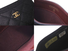 Load image into Gallery viewer, CHANEL シャネル ココマーク カードケース 16番台 キャビアスキン ブラック ゴールド金具 美品 中古 63680