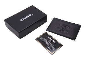 極美品 CHANEL シャネル ココマーク カードケース 16番台 キャビアスキン ブラック 中古 63681