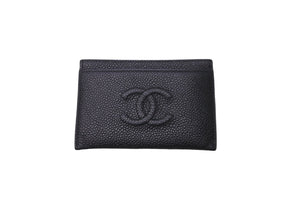 極美品 CHANEL シャネル ココマーク カードケース 16番台 キャビアスキン ブラック 中古 63681