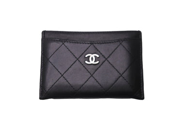 CHANEL シャネル ココマーク キルティング カードケース ココマーク 14番台 カーフスキン シルバー金具 美品 中古 63682