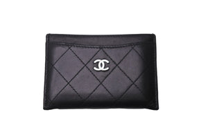 CHANEL シャネル ココマーク キルティング カードケース ココマーク 14番台 カーフスキン シルバー金具 美品 中古 63682