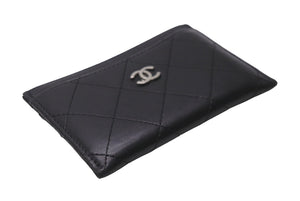 CHANEL シャネル ココマーク キルティング カードケース ココマーク 14番台 カーフスキン シルバー金具 美品 中古 63682