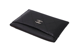 CHANEL シャネル ココマーク キルティング カードケース ココマーク 14番台 カーフスキン シルバー金具 美品 中古 63682