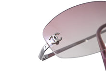 Load image into Gallery viewer, 極美品 CHANEL シャネル ココマーク サングラス リムレス パープル アイウェア ロゴ 小物 4002 c.124/58 57☐19 130 中古 63685