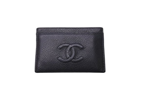 極美品 CHANEL シャネル ココマーク カードケース 15番台 キャビアスキン ブラック 中古 63686