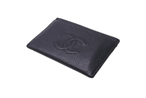 極美品 CHANEL シャネル ココマーク カードケース 15番台 キャビアスキン ブラック 中古 63686