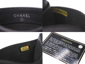 極美品 CHANEL シャネル ココマーク カードケース 15番台 キャビアスキン ブラック 中古 63686