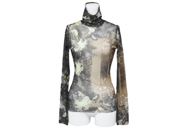 極美品 Jean Paul GAULTIER FEMME ジャンポール ゴルチェ オムカットソー ヴィンテージ総柄 シアー 560-5。 CKK.JG. 中古 63689 