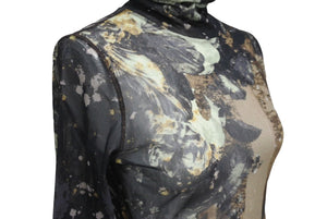 極美品 Jean Paul GAULTIER FEMME ジャンポール ゴルチェ オムカットソー ヴィンテージ総柄 シアー 560-5。 CKK.JG. 中古 63689 