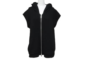 CHROME HEARTS クロムハーツ ニットベスト クロスパッチ カシミヤ フード ノースリーブ JVP シルバー925 サイズSM 美品 中古 63690