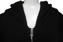 Load image into Gallery viewer, CHROME HEARTS クロムハーツ ニットベスト クロスパッチ カシミヤ フード ノースリーブ JVP シルバー925 サイズSM 美品 中古 63690