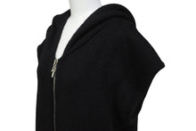 Load image into Gallery viewer, CHROME HEARTS クロムハーツ ニットベスト クロスパッチ カシミヤ フード ノースリーブ JVP シルバー925 サイズSM 美品 中古 63690