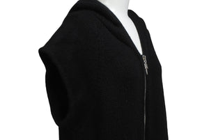 CHROME HEARTS クロムハーツ ニットベスト クロスパッチ カシミヤ フード ノースリーブ JVP シルバー925 サイズSM 美品 中古 63690