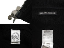 Load image into Gallery viewer, CHROME HEARTS クロムハーツ ニットベスト クロスパッチ カシミヤ フード ノースリーブ JVP シルバー925 サイズSM 美品 中古 63690