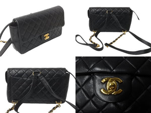 CHANEL シャネル リュック マトラッセ ブラック 3番台 ラムスキン ココマーク ゴールド金具 美品 中古 63693