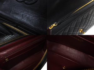 CHANEL シャネル リュック マトラッセ ブラック 3番台 ラムスキン ココマーク ゴールド金具 美品 中古 63693