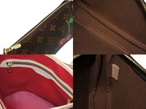 新品同様 LOUIS VUITTON ルイ ヴィトン モノグラム チェリー バケットPM 村上隆 M95012 ハンドバッグ ブラウン 中古 63694