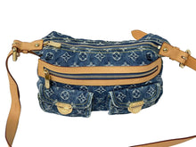 Load image into Gallery viewer, 新品同様 LOUIS VUITTON ルイヴィトン モノグラムデニム バギーPM ワンショルダーバッグ M95049 ブルー ショルダー 中古 63695