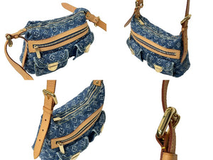 新品同様 LOUIS VUITTON ルイヴィトン モノグラムデニム バギーPM ワンショルダーバッグ M95049 ブルー ショルダー 中古 63695