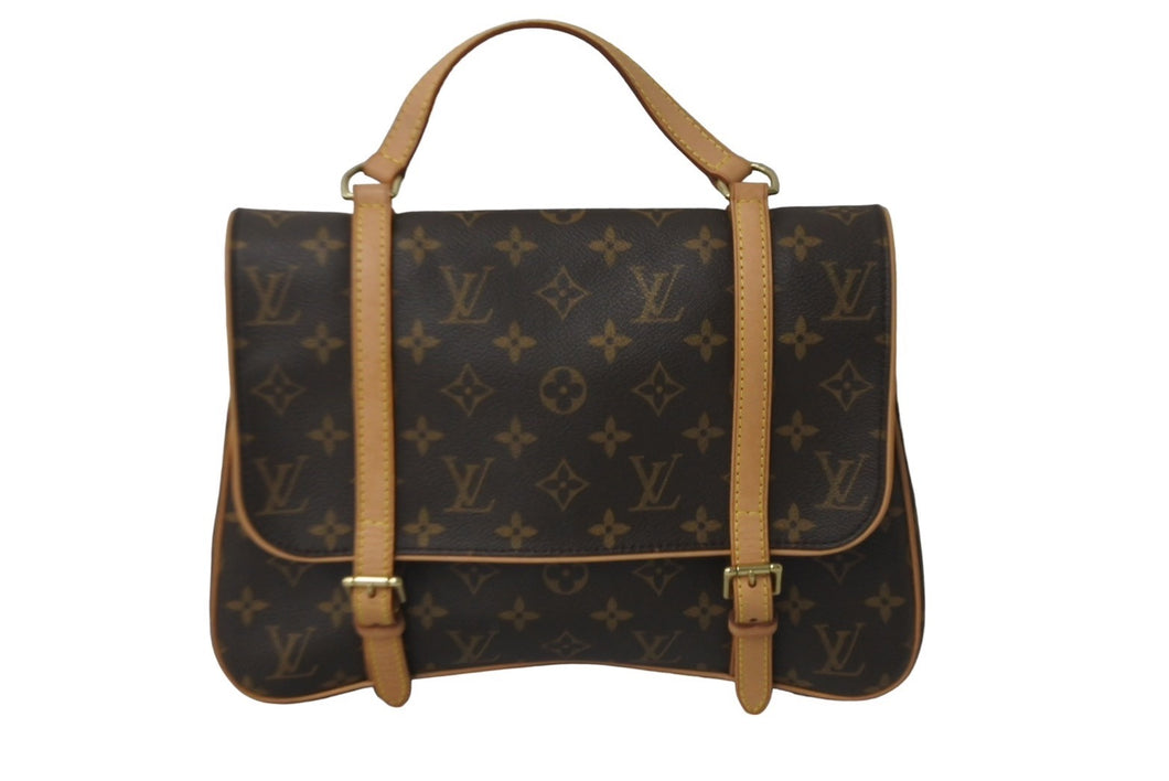 極美品 LOUIS VUITTON ルイヴィトン マレル サックアド ハンドバッグ M51158 モノグラムキャンバス ブラウン ゴールド金具 中古 63703