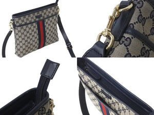GUCCI グッチ ショルダーバッグ メッセンジャー シェリーライン 388926-KY9PZ GGキャンバス ベージュ 美品 中古 63706