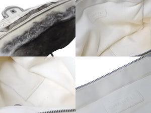 CHANEL シャネル マトラッセ シングルフラップチェーンショルダーバッグ 8番台 ファー 23cm グレー シルバー金具 中古 63707