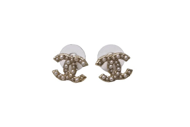 CHANEL シャネル ピアス ココマーク E16V ラインストーン パール ゴールドカラー メタル アクセサリー 美品 中古 63708