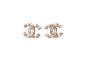 CHANEL シャネル ピアス ココマーク E16V ラインストーン パール ゴールドカラー メタル アクセサリー 美品 中古 63708