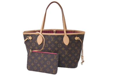 新品同様 新型 LOUIS VUITTON ルイヴィトン ハンドバッグ ネヴァーフルPM M41245 ポーチ付き ピヴォワンヌ モノグラム 中古 63709