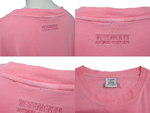 VETEMENTS ヴェトモン クッキー カップル オーバーサイズ 半袖Ｔシャツ ピンク 5871140 サイズU 美品 中古 63711 