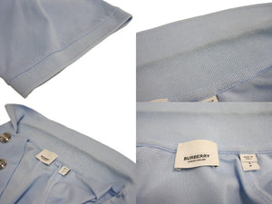 BURBERRY バーバリー ティッシ期 コットンポロシャツ 4558587 TB コットンブルー サイズS 美品 中古 63713 