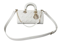 Load image into Gallery viewer, 極美品 Christian Dior クリスチャンディオール Lady D-Joy 2WAYマイクロバッグ ハート カナージュラムスキン ホワイト 中古 63715