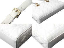 Load image into Gallery viewer, 極美品 Christian Dior クリスチャンディオール Lady D-Joy 2WAYマイクロバッグ ハート カナージュラムスキン ホワイト 中古 63715