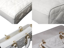 Load image into Gallery viewer, 極美品 Christian Dior クリスチャンディオール Lady D-Joy 2WAYマイクロバッグ ハート カナージュラムスキン ホワイト 中古 63715