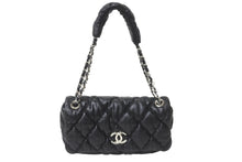 Load image into Gallery viewer, 極美品 CHANEL シャネル ココマーク バブルキルト ハンドバッグ ブラック シルバー金具 中古 63716