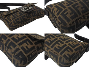 FENDI フェンディ マンマバケット ハンドバッグ ズッカ柄 ブラウン シルバー金具 美品 中古 63717 