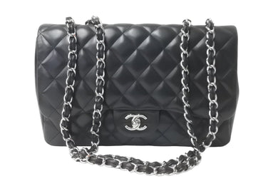 極美品 CHANEL シャネル チェーンショルダーバッグ マトラッセ30 シングルフラップ ブラックシルバー 13番台 中古 63718