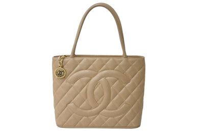 CHANEL シャネル 復刻トート 8番台 ハンドバッグ ココマーク キャビアスキン ベージュ シルバー金具 美品 中古 63722