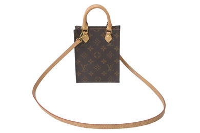 極美品 LOUIS VUITTON ルイヴィトン ショルダーバッグ M81295 プティットサックプラ モノグラム ブラウン ゴールド金具 中古 63725