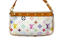 Load image into Gallery viewer, LOUIS VUITTON ルイヴィトン 村上隆 ポシェットアクセソワール スト付き マルチカラー ホワイト M92649 美品 中古 63740
