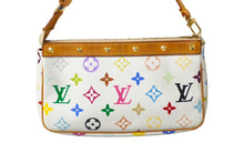 Load image into Gallery viewer, LOUIS VUITTON ルイヴィトン 村上隆 ポシェットアクセソワール スト付き マルチカラー ホワイト M92649 美品 中古 63740