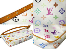 Load image into Gallery viewer, LOUIS VUITTON ルイヴィトン 村上隆 ポシェットアクセソワール スト付き マルチカラー ホワイト M92649 美品 中古 63740