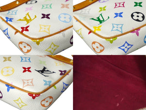 LOUIS VUITTON ルイヴィトン 村上隆 ポシェットアクセソワール スト付き マルチカラー ホワイト M92649 美品 中古 63740