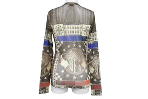 レア極美品 Jean Paul Gaultier ジャンポール ゴルチェ グラフィックプリントパワーネットカットソー サイズ40 中古 63753 