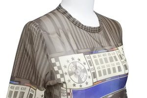 レア極美品 Jean Paul Gaultier ジャンポール ゴルチェ グラフィックプリントパワーネットカットソー サイズ40 中古 63753 