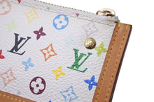 画像をギャラリービューアに読み込む, LOUIS VUITTON ルイヴィトン コインケース ポシェット クレ マルチカラー 村上隆 ホワイト M92655 美品 中古 63755