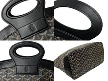 Load image into Gallery viewer, Goyard ゴヤール ベルーガ ハンドバッグ ヘリンボーン柄 PVC レザー ブラック ブラウン シルバー金具 美品 中古 63787