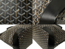 Load image into Gallery viewer, Goyard ゴヤール ベルーガ ハンドバッグ ヘリンボーン柄 PVC レザー ブラック ブラウン シルバー金具 美品 中古 63787